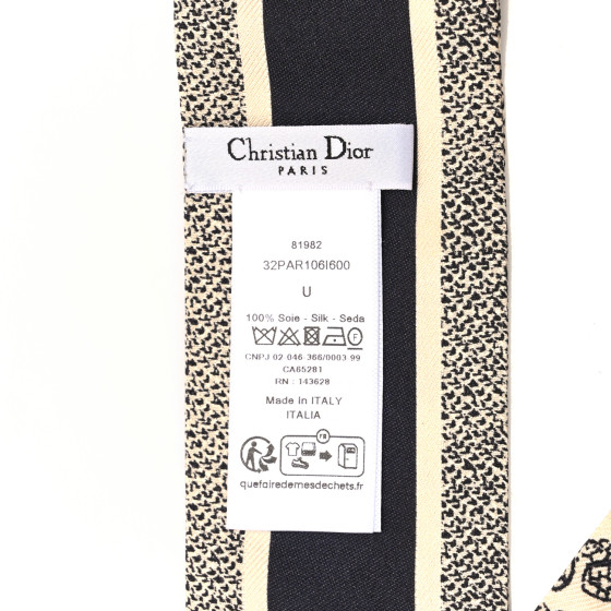 CHRISTIAN DIOR Silk Plan De Paris Mitzah Scarf Beige Black