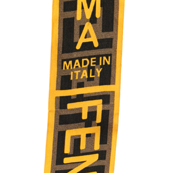 FENDI Silk FF 1974 Roma Logo Wrappy Scarf Tobacco Yellow