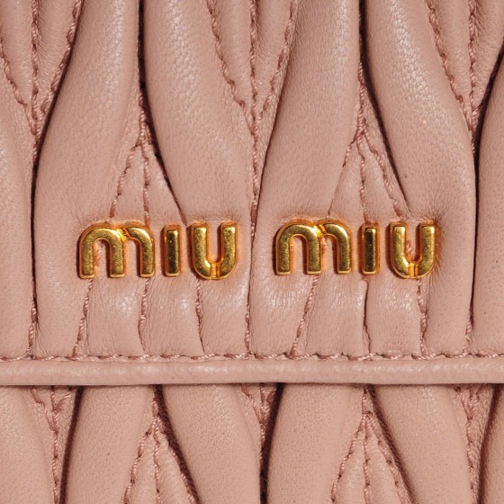 MIU MIU Nappa Matelasse Wallet On Chain Orchid 99700