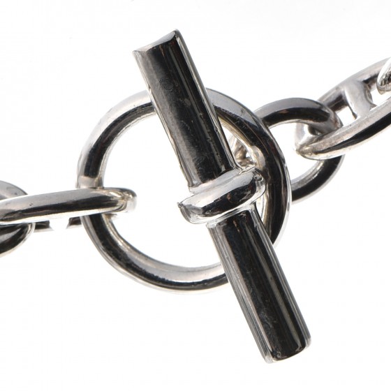 HERMES Sterling Silver Chaine D'Ancre Necklace PM 240941