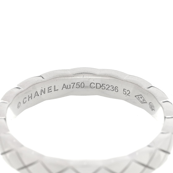 CHANEL 18K White Gold Mini Coco Crush Ring 52 6 1696865