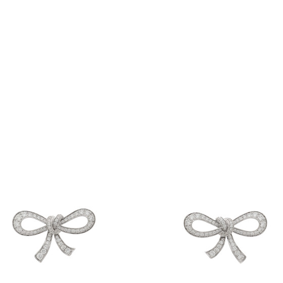 ドッグフード bow GRAFF 18K White Gold Diamond Tilda's Bow Mini Stud Earrings