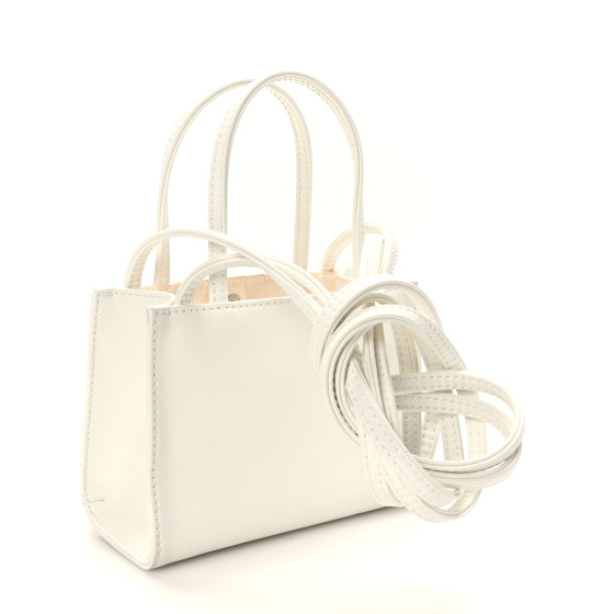 大人気★Telfar Shopping Bag Small White ビーガンレザー Telfar Shopping Bag Small White in Vegan Leather with Silver