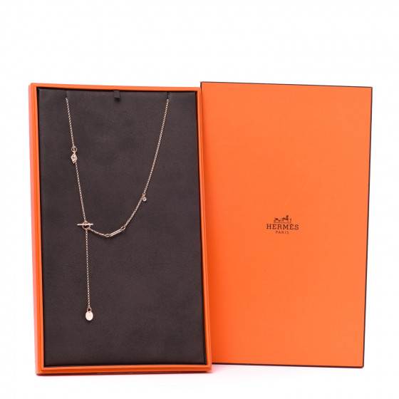 HERMES（エルメス）- Gambade（ガンバデ）ローズゴールド ダイヤ HERMES 18K Rose Gold Diamond Gambade Necklace 995746