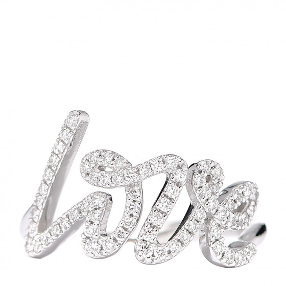 TIFFANY 18K White Gold Diamond Paloma's Graffiti Love Ring
