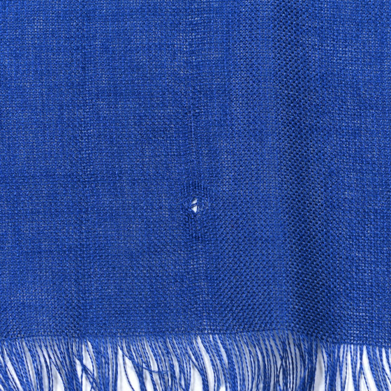 BURBERRY Silk Cashmere Half Mega Check Scarf Cobalt Blue