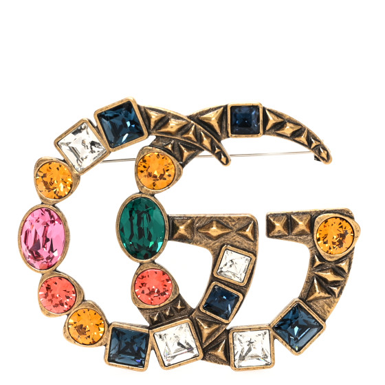 GUCCI クリスタル付き メタル ダブルG ブローチ クリスタル付き メタル ダブルG ブローチ クリスタル | GUCCI公式