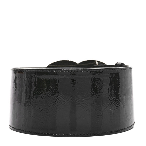 CHANEL Patent CC Wide Belt 70 28 Black 1696744 | FASHIONPHILE