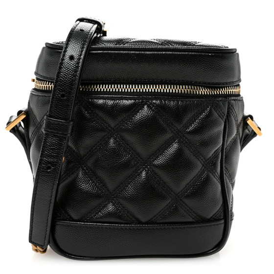 SAINT LAURENT Grain de Poudre Quilted 80's Vanity Bag Black