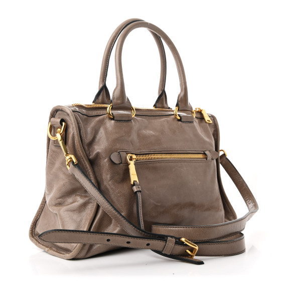 MIU MIU Vitello Shine Zip Tote Ginuco 1698205 | FASHIONPHILE