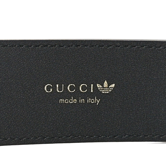 GUCCI X ADIDAS Textured Dollar Calfskin Double G 40mm Belt