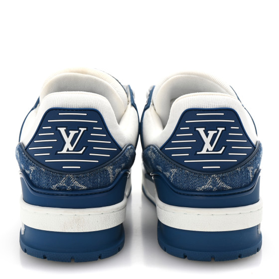 Louis Vuitton 青色 刺繍 ノースリーブ M LOUIS VUITTON Calfskin Embossed Monogram Denim Womens LV