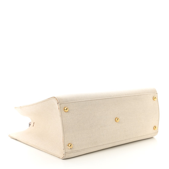 FENDI フラワー刺繍 ワンピース 24M FENDI Canvas Vitello King Logo Embroidered Medium Fendi