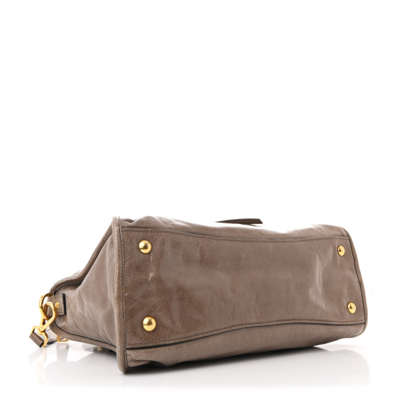 miu miu Vitello Large Tote Bag バッグ Miu Miu Vitello Shine Patch Black Leather Satchel Bag