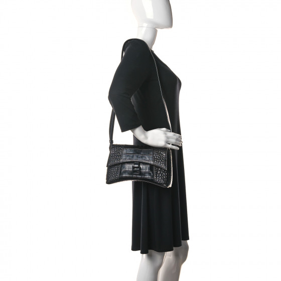 BALENCIAGA Extra Supple Calfskin Crocodile Embossed