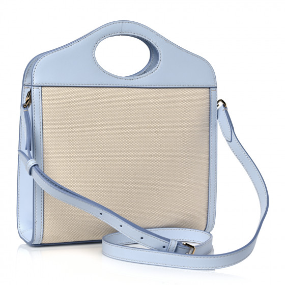 BURBERRY Canvas Smooth Calfskin Two Tone Mini Pocket Bag