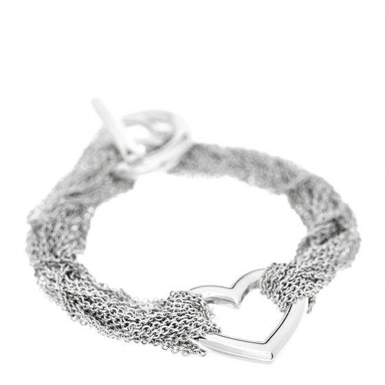 TIFFANY Sterling Silver Heart Mesh Bracelet