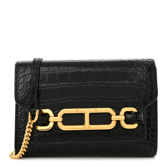 TOM FORD Calfskin Crocodile Embossed Mini Whitney Shoulder