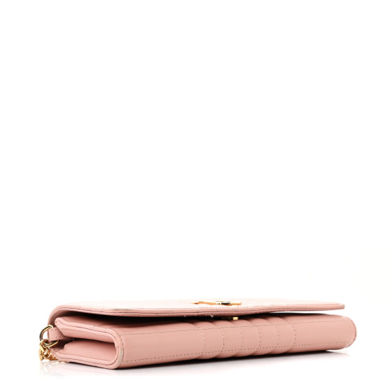 BURBERRY Lambskin Quilted Lola Chain Wallet Blush Pink