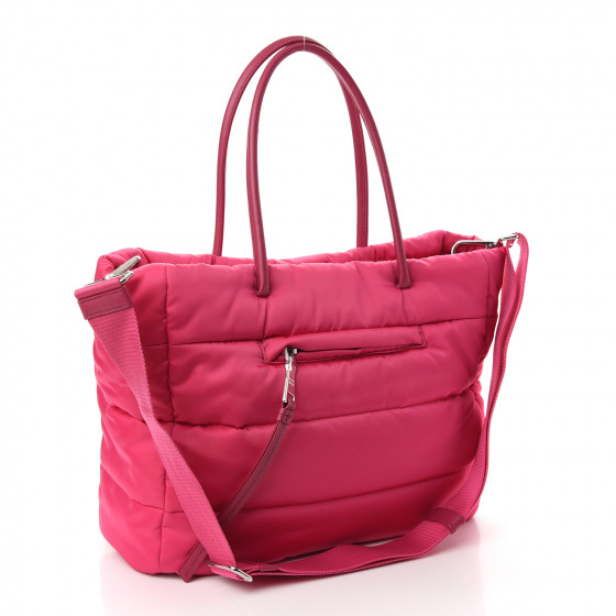 PRADA Tessuto Nylon Bomber Tote Fuxia 942839 | FASHIONPHILE