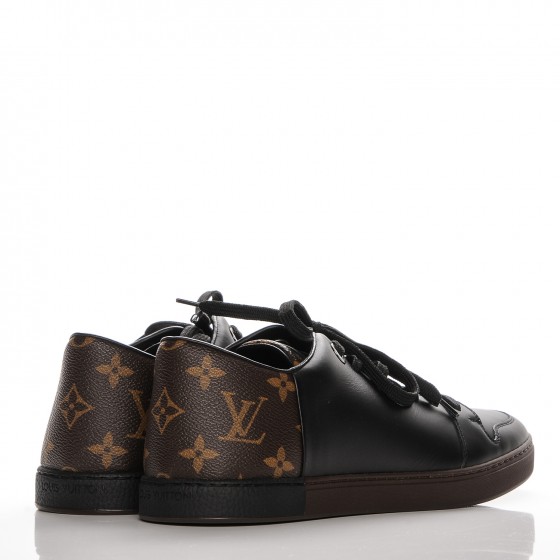 Louis Vuitton ブラック スエード モカシン LOUIS VUITTON Calfskin Monogram Line Up Sneaker 5 Black