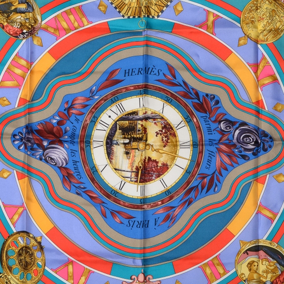 【TESO】エルメス スカーフ la ronde des heures HERMES Silk La Ronde des Heures Scarf 90 79855 | FASHIONPHILE