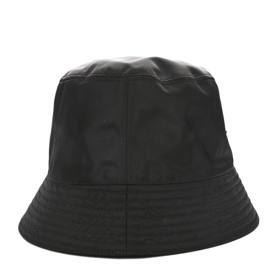 ★PRADA★ Triangle Logo Padded Nylon Bucket Hat Black 2HC248 PRADA Re-Nylon Metal Triangle Logo Womens Bucket Hat XL