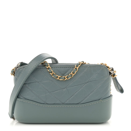 CHANEL Aged Calfskin Quilted Small Gabrielle Clutch With
