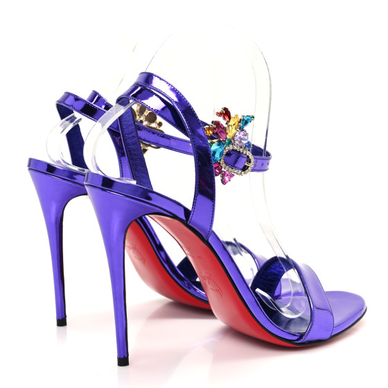 CHRISTIAN LOUBOUTIN Metallic Patent Crystal Goldie Joli 100