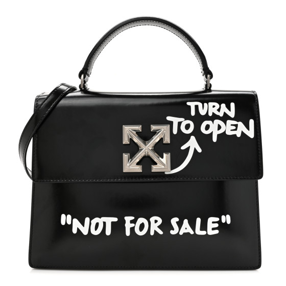 Off-White White Leather Graffiti 2.8 Jitney Top Handle Bag