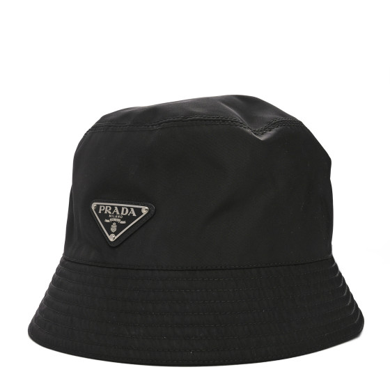★PRADA★ Triangle Logo Re-Nylon Bucket Hat Black 2HC1372DMI PRADA Re-Nylon Metal Triangle Logo Womens Bucket Hat L Black
