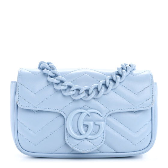 GUCCI Calfskin Matelasse Monochrome GG Marmont Chain Belt