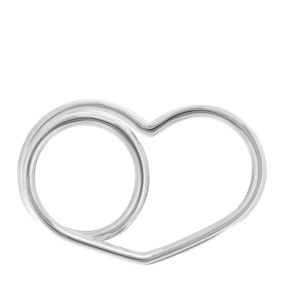 HERMES Sterling Silver MM Vertige Coeur Double Ring 49 4.75
