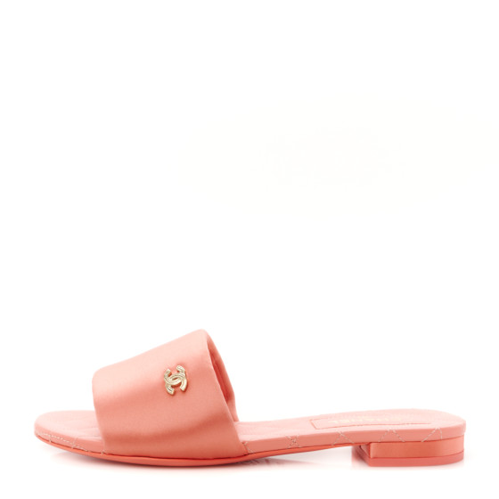 CHANEL Satin Mule Sandals 36.5 Pink 1656194 | FASHIONPHILE