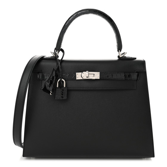 HERMES Madame Calfskin Shiny Niloticus Crocodile Kelly