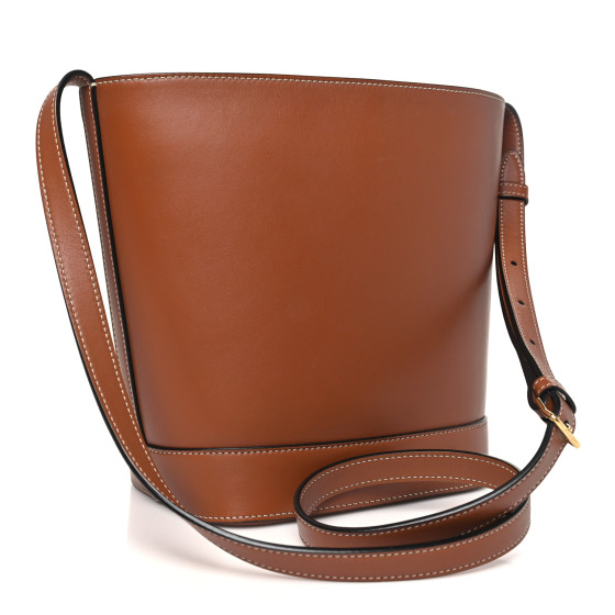 CELINE Smooth Calfskin Small Cuir Triomphe Bucket Bag Tan