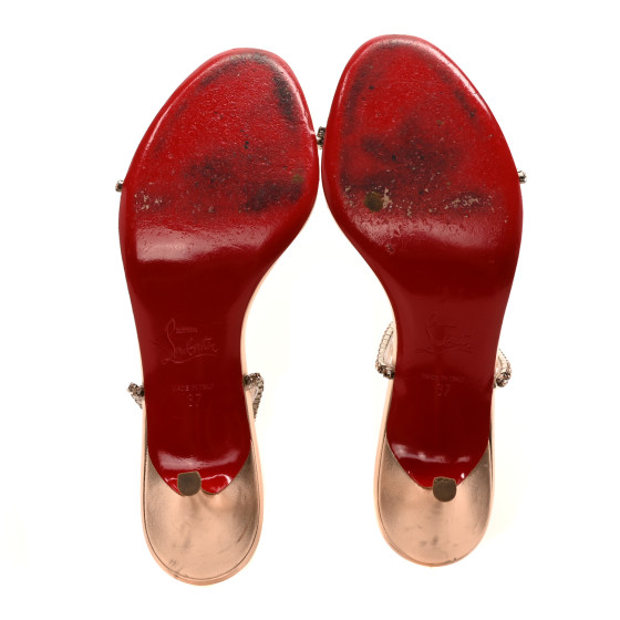 CHRISTIAN LOUBOUTIN Metallic Calfskin PVC Crystal Just Queen
