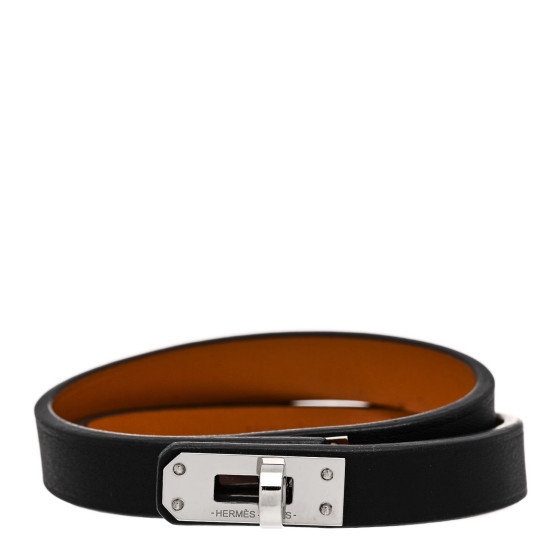 HERMES Swift Mini Kelly Double Tour Bracelet T2 Black
