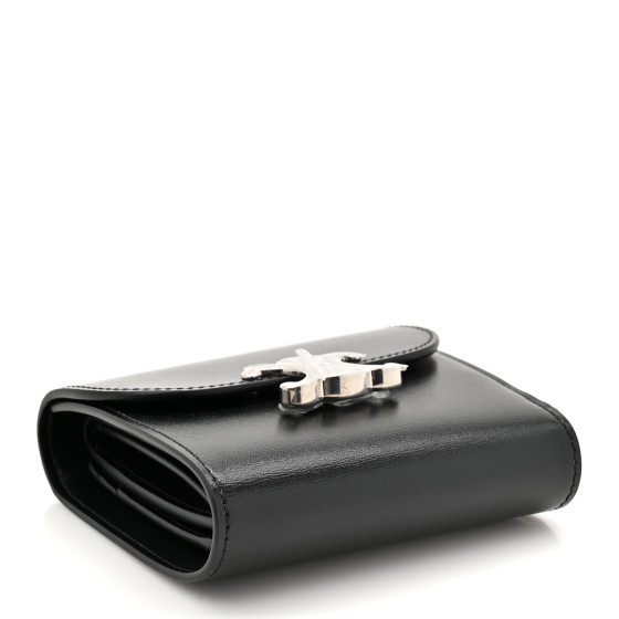 【国内発送】SMALL WALLET TRIOMPHE IN TEXTILE AND CALFSKIN CELINE Textile Calfskin Small Triomphe Wallet Natural Tan