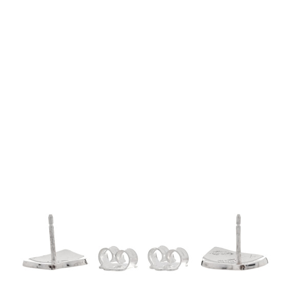GUCCI Sterling Silver Enamel Interlocking G Heart Stud