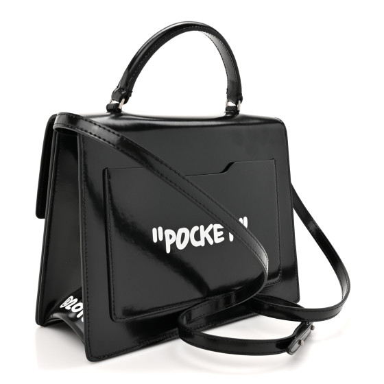 Off-White White Leather Graffiti 2.8 Jitney Top Handle Bag