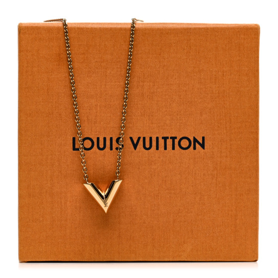LOUIS VUITTON Essential V Necklace Gold 1658227 | FASHIONPHILE