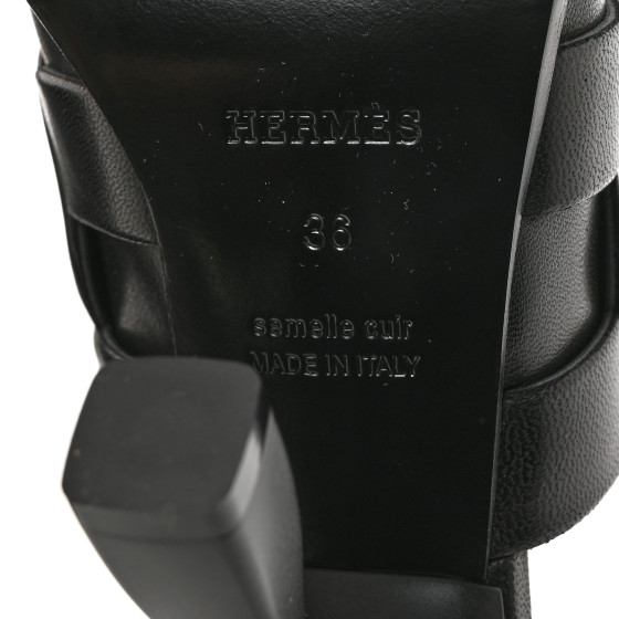 HERMES Nappa Hanna 95 Sandal 36 Black 1514128 | FASHIONPHILE