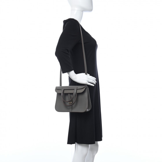 HERMES Evercolor Halzan 25 Etain 1018537 | FASHIONPHILE