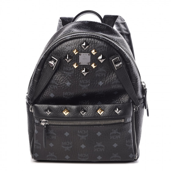 ★ MCM ★ VISETOS TWO-POCKET バックパック MCM Visetos Studded Small Dual Stark Backpack Black 378880