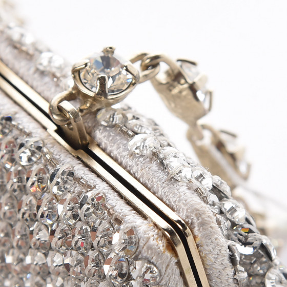 VALENTINO GARAVANI Crystal Embellished Clutch Bag Silver
