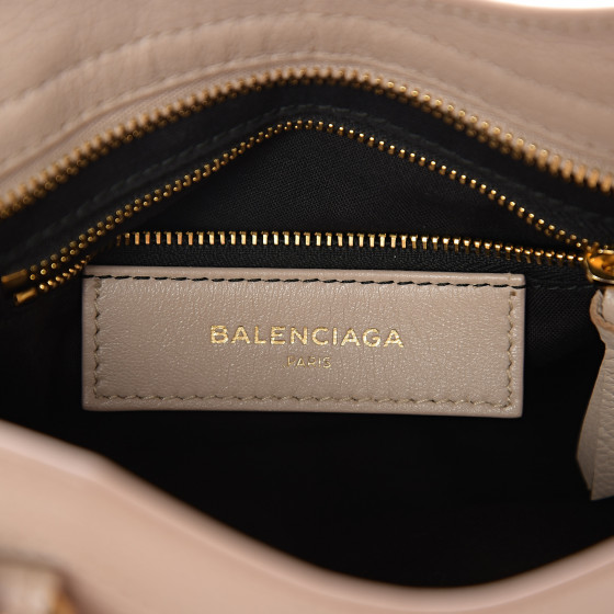 BALENCIAGA Chevre Gold Metallic Edge Hardware Mini City