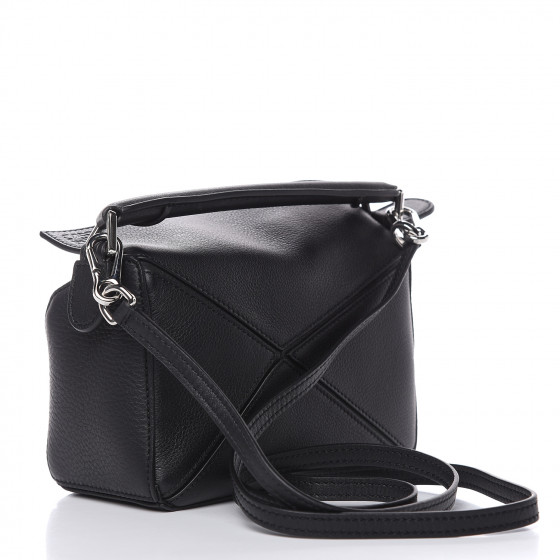 LOEWE Calfskin Mini Puzzle Bag Black 497607 | FASHIONPHILE