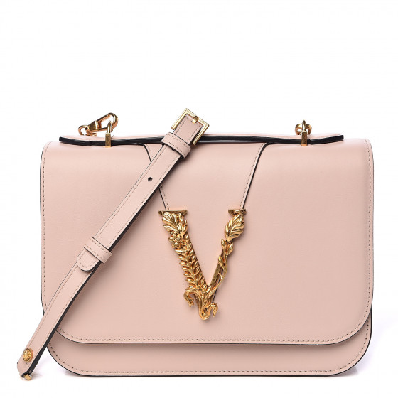 VERSACE Vitello Barocco Virtus Top Handle Shoulder Bag Pink