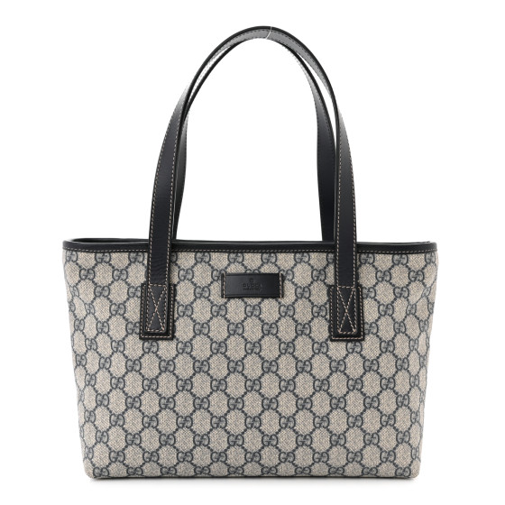 GUCCI Supreme Black トートバッグ Gucci GG Supreme 2WAY Tote Bag Black PVC Leather in Very